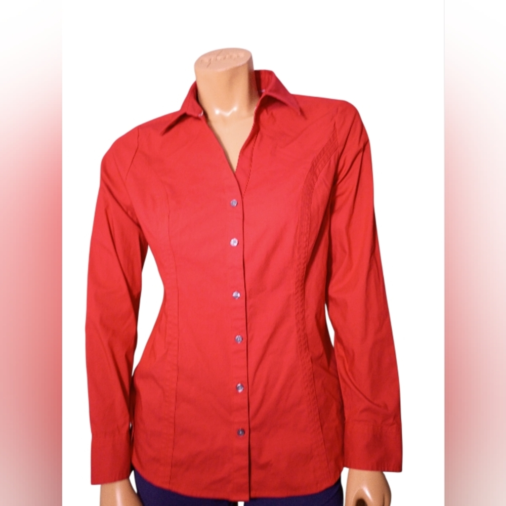 Express Women's Scarlet Button-Down‎ Shirt
